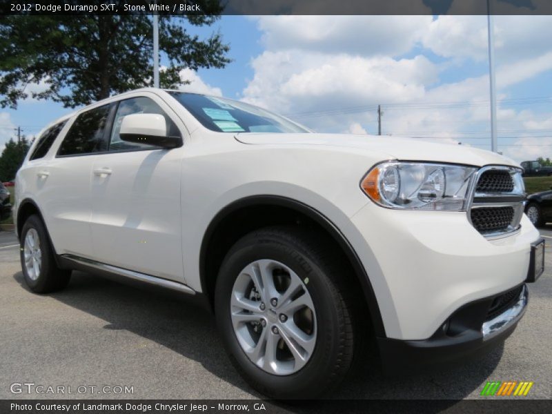 Stone White / Black 2012 Dodge Durango SXT