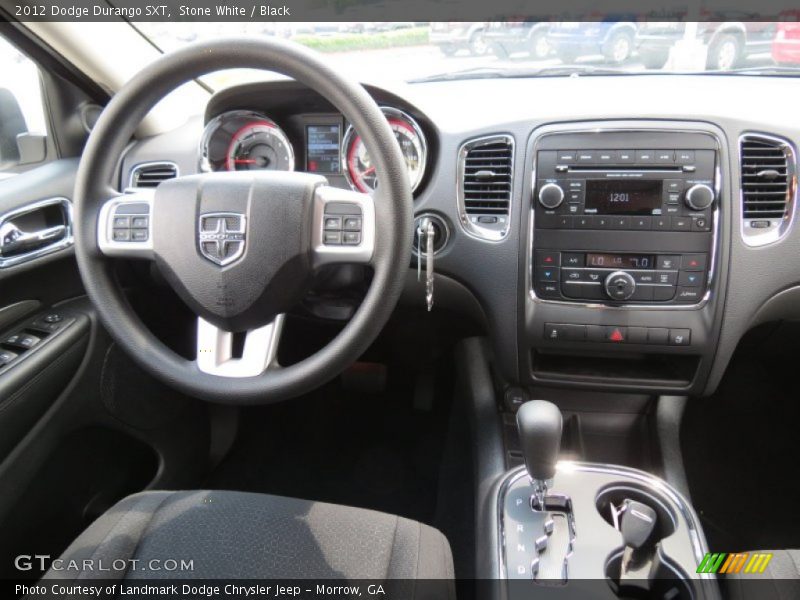 Stone White / Black 2012 Dodge Durango SXT