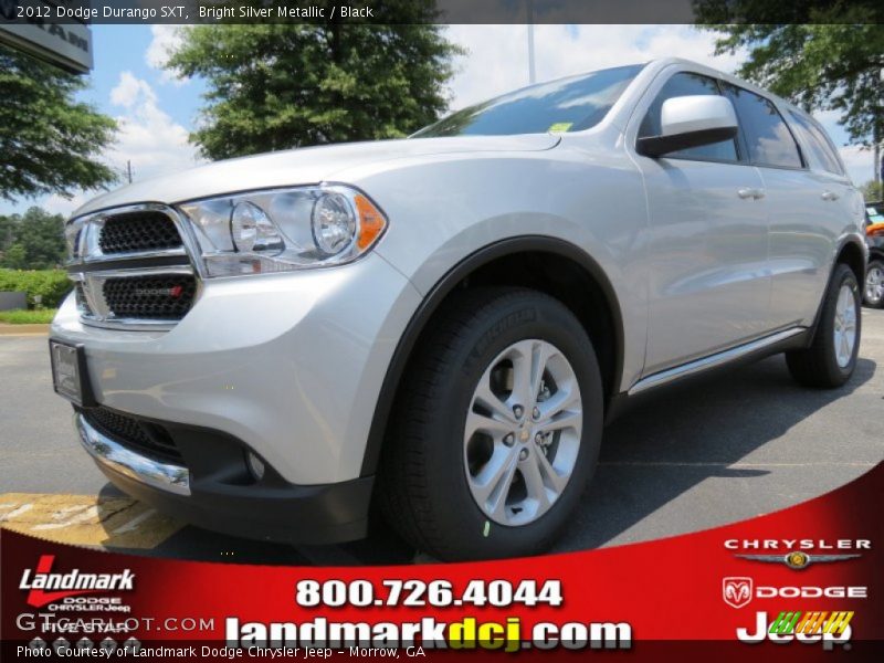 Bright Silver Metallic / Black 2012 Dodge Durango SXT
