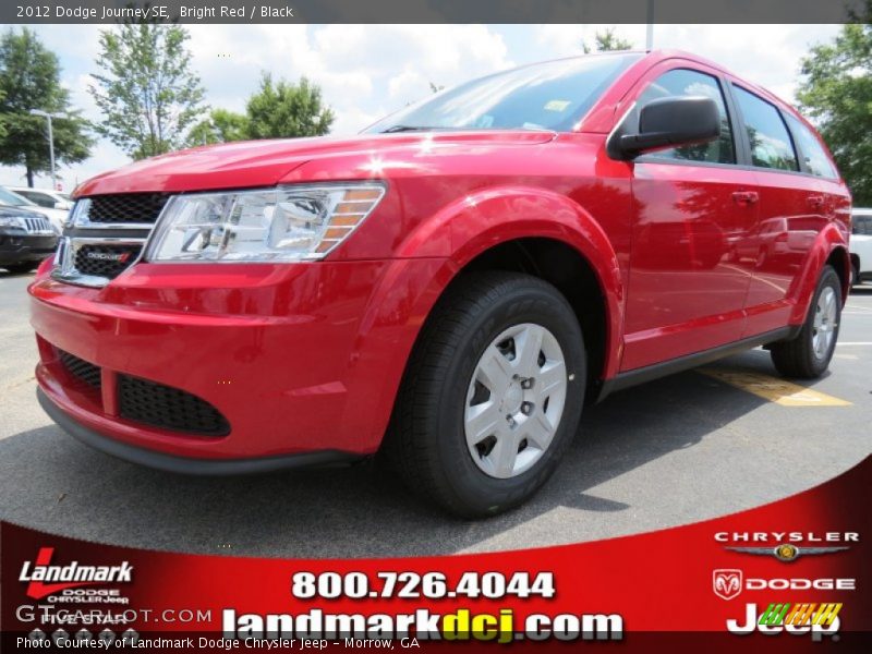 Bright Red / Black 2012 Dodge Journey SE