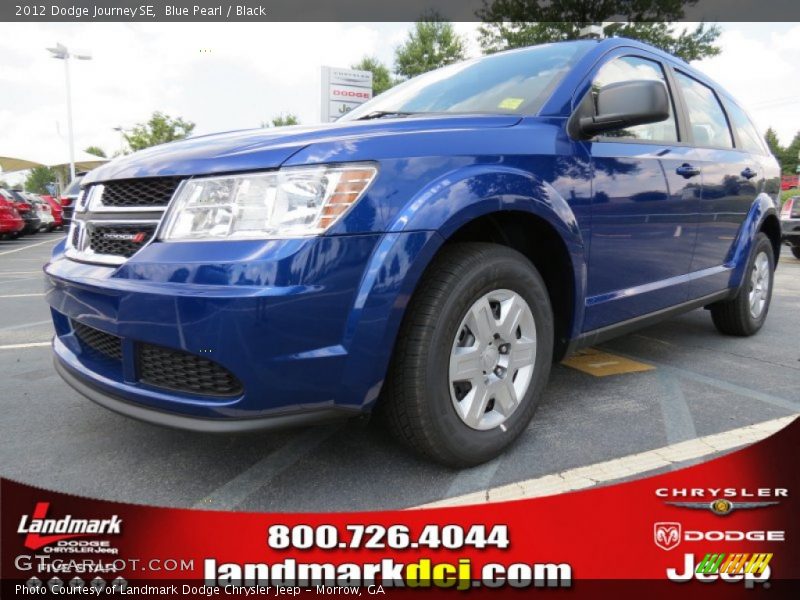 Blue Pearl / Black 2012 Dodge Journey SE