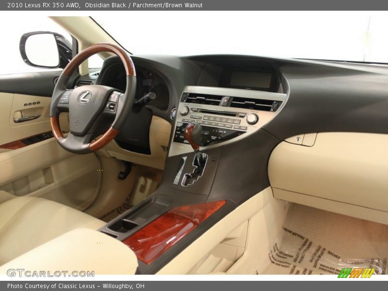 Obsidian Black / Parchment/Brown Walnut 2010 Lexus RX 350 AWD