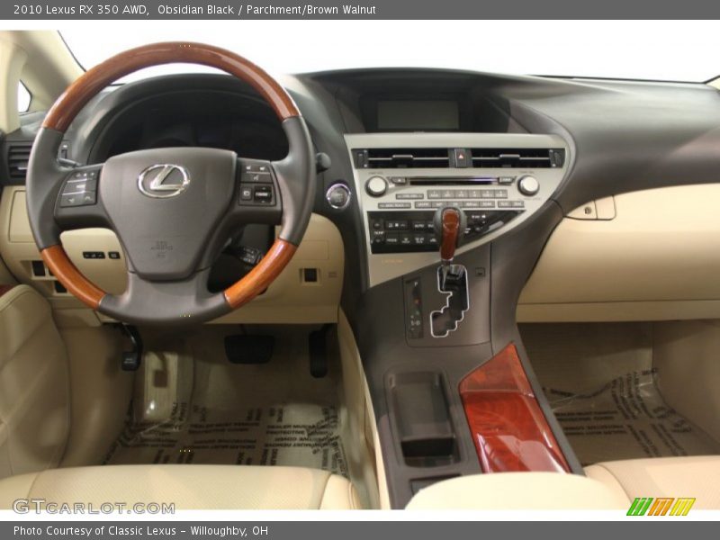 Obsidian Black / Parchment/Brown Walnut 2010 Lexus RX 350 AWD