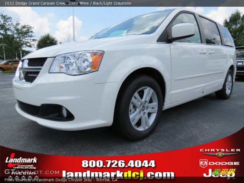 Stone White / Black/Light Graystone 2012 Dodge Grand Caravan Crew