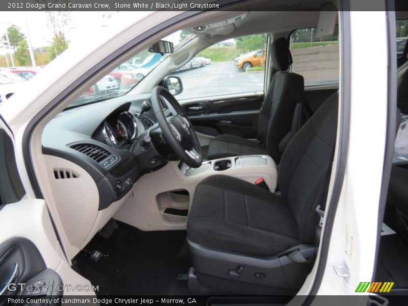 Stone White / Black/Light Graystone 2012 Dodge Grand Caravan Crew