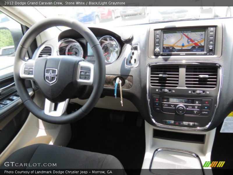 Stone White / Black/Light Graystone 2012 Dodge Grand Caravan Crew