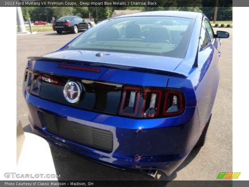 Deep Impact Blue Metallic / Charcoal Black 2013 Ford Mustang V6 Premium Coupe