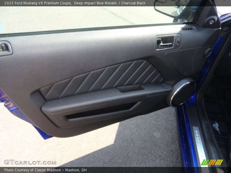 Deep Impact Blue Metallic / Charcoal Black 2013 Ford Mustang V6 Premium Coupe
