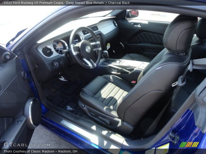 Deep Impact Blue Metallic / Charcoal Black 2013 Ford Mustang V6 Premium Coupe