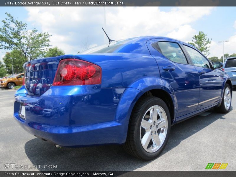 Blue Streak Pearl / Black/Light Frost Beige 2012 Dodge Avenger SXT