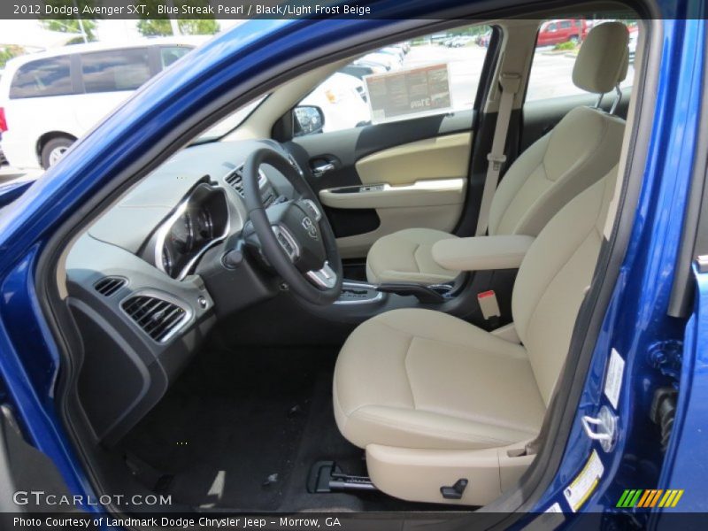 Blue Streak Pearl / Black/Light Frost Beige 2012 Dodge Avenger SXT