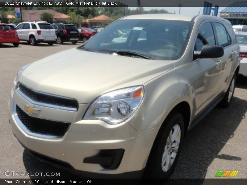 Gold Mist Metallic / Jet Black 2012 Chevrolet Equinox LS AWD