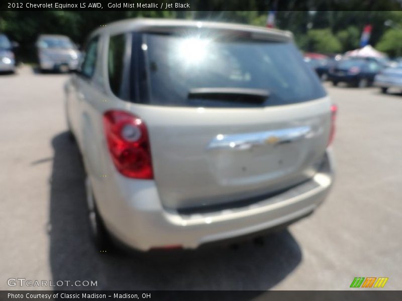 Gold Mist Metallic / Jet Black 2012 Chevrolet Equinox LS AWD