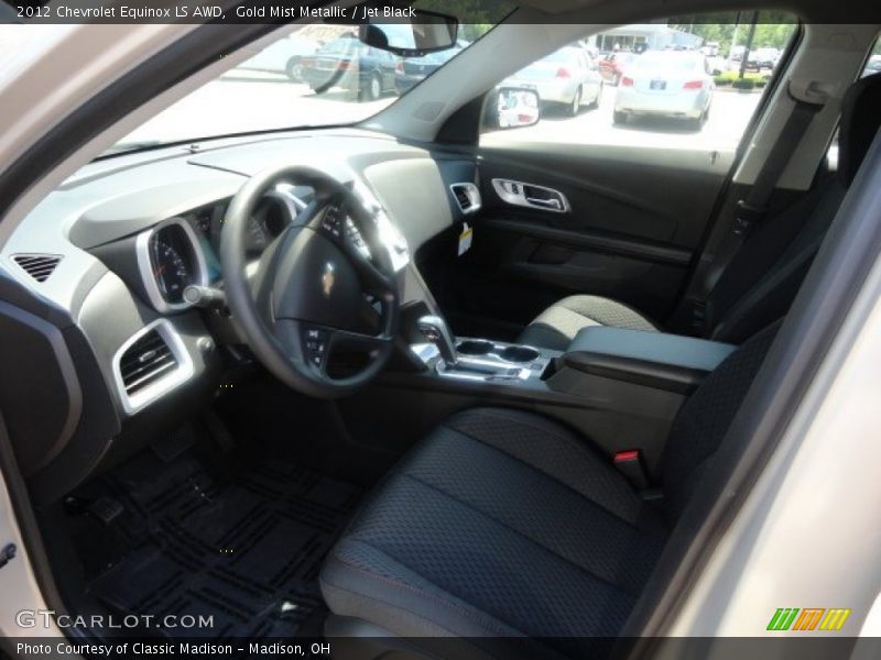 Gold Mist Metallic / Jet Black 2012 Chevrolet Equinox LS AWD