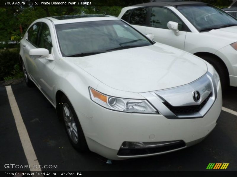 White Diamond Pearl / Taupe 2009 Acura TL 3.5