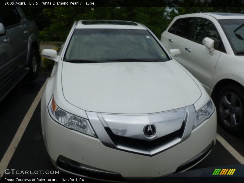 White Diamond Pearl / Taupe 2009 Acura TL 3.5