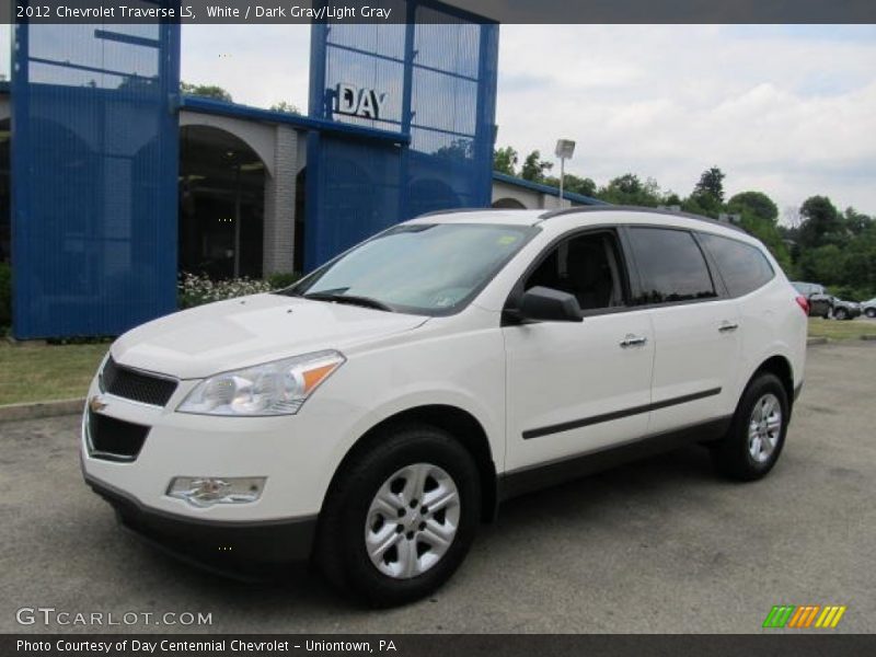 White / Dark Gray/Light Gray 2012 Chevrolet Traverse LS
