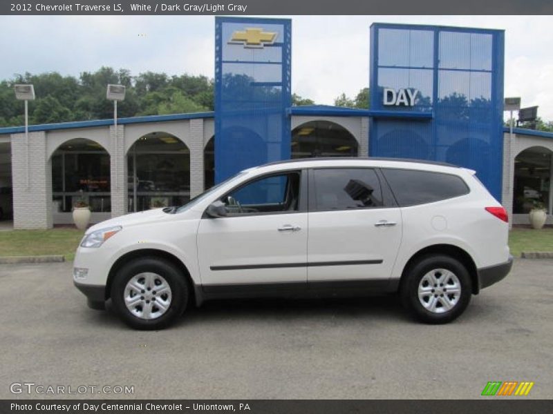 White / Dark Gray/Light Gray 2012 Chevrolet Traverse LS