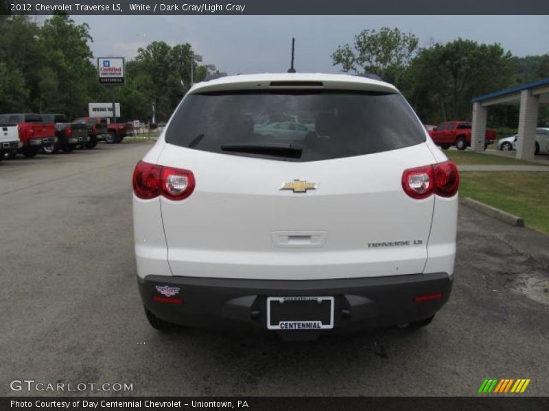 White / Dark Gray/Light Gray 2012 Chevrolet Traverse LS