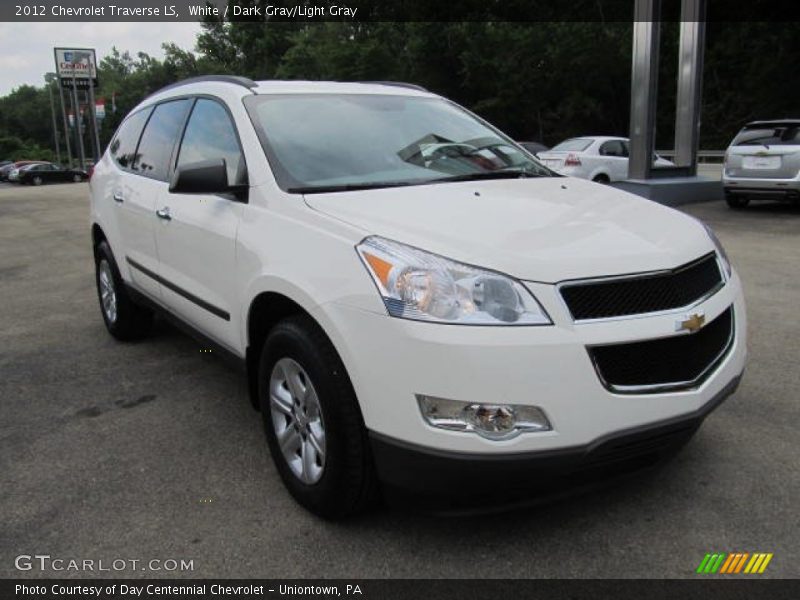 White / Dark Gray/Light Gray 2012 Chevrolet Traverse LS