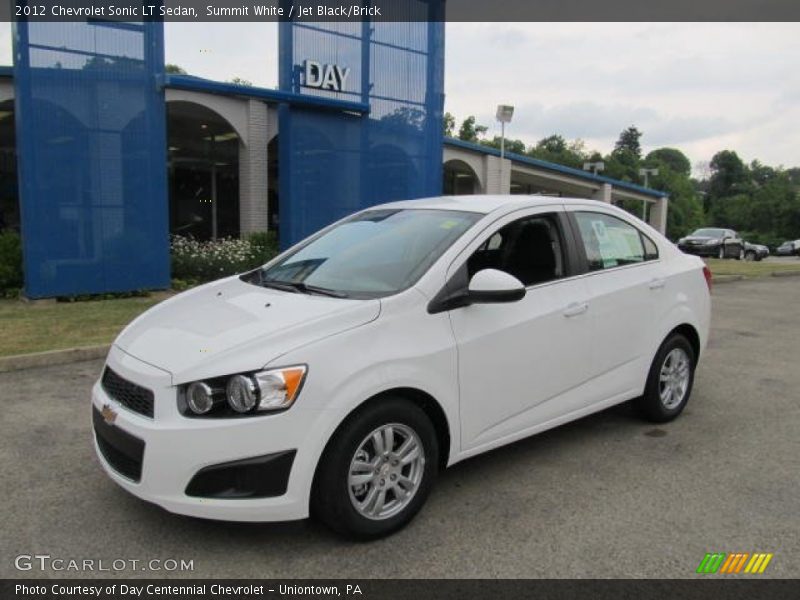 Summit White / Jet Black/Brick 2012 Chevrolet Sonic LT Sedan