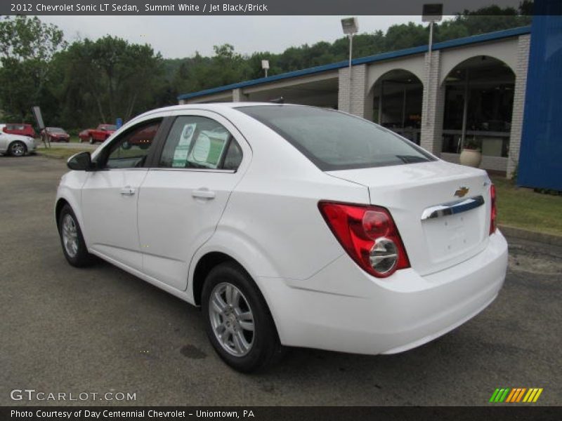 Summit White / Jet Black/Brick 2012 Chevrolet Sonic LT Sedan