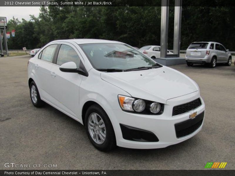 Summit White / Jet Black/Brick 2012 Chevrolet Sonic LT Sedan