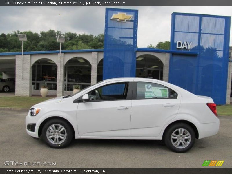 Summit White / Jet Black/Dark Titanium 2012 Chevrolet Sonic LS Sedan