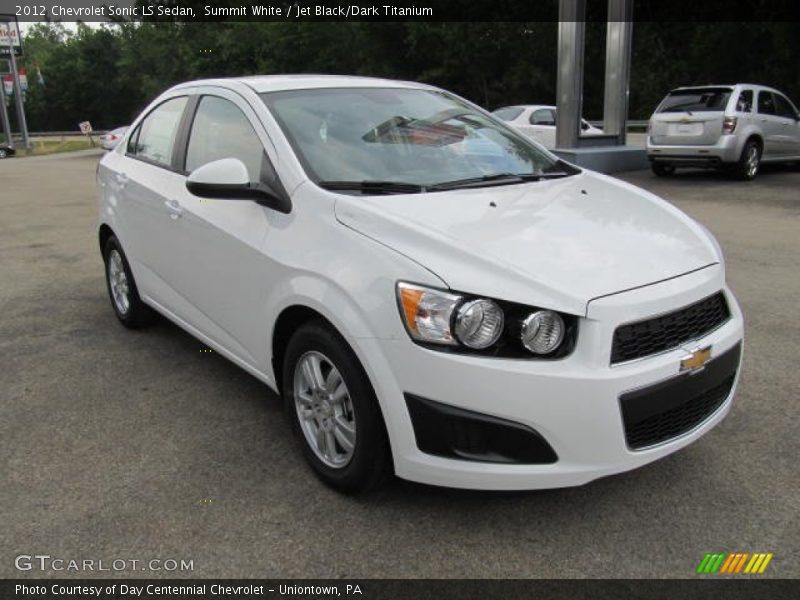 Summit White / Jet Black/Dark Titanium 2012 Chevrolet Sonic LS Sedan