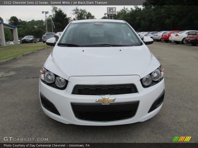 Summit White / Jet Black/Dark Titanium 2012 Chevrolet Sonic LS Sedan