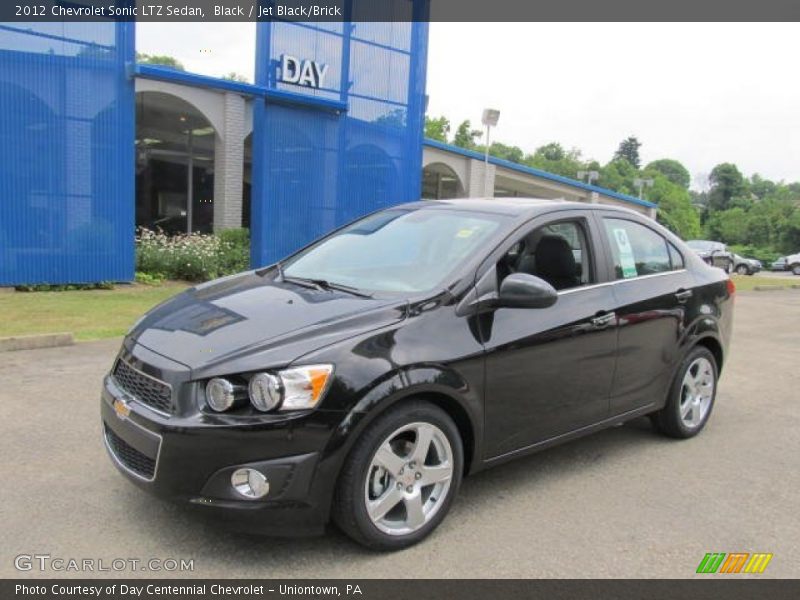 Black / Jet Black/Brick 2012 Chevrolet Sonic LTZ Sedan