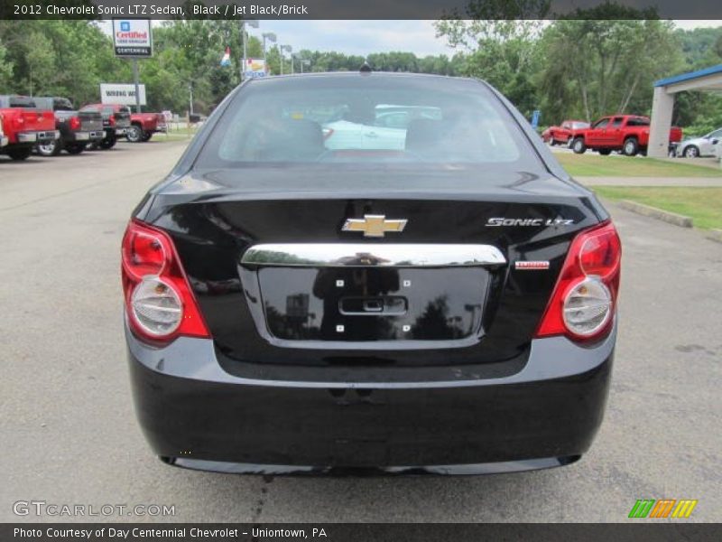Black / Jet Black/Brick 2012 Chevrolet Sonic LTZ Sedan