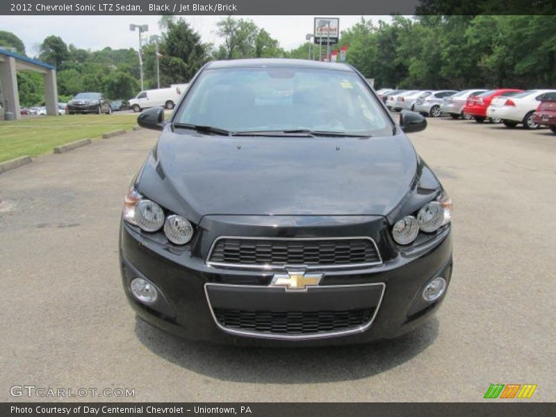 Black / Jet Black/Brick 2012 Chevrolet Sonic LTZ Sedan