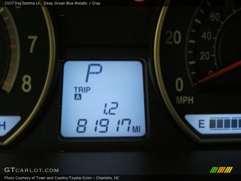 Deep Ocean Blue Metallic / Gray 2007 Kia Optima LX