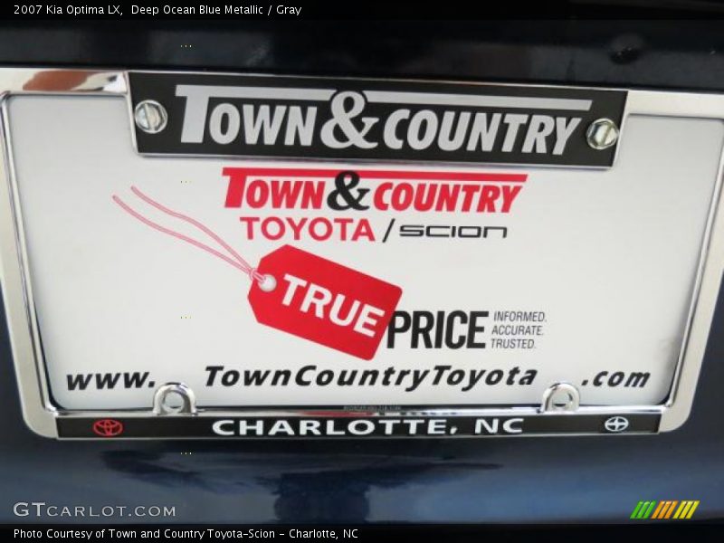 Deep Ocean Blue Metallic / Gray 2007 Kia Optima LX