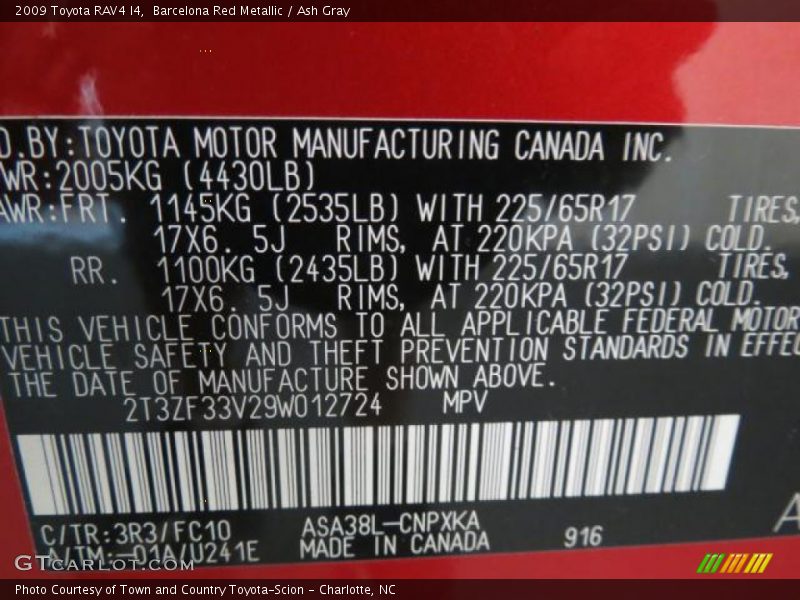 Barcelona Red Metallic / Ash Gray 2009 Toyota RAV4 I4