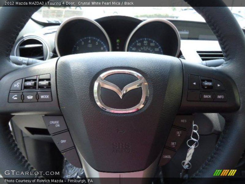 Crystal White Pearl Mica / Black 2012 Mazda MAZDA3 i Touring 4 Door