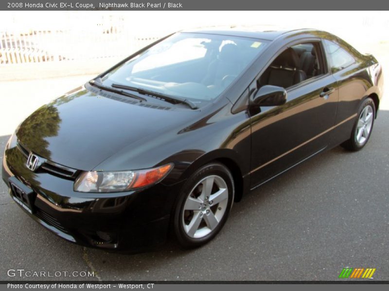 Nighthawk Black Pearl / Black 2008 Honda Civic EX-L Coupe