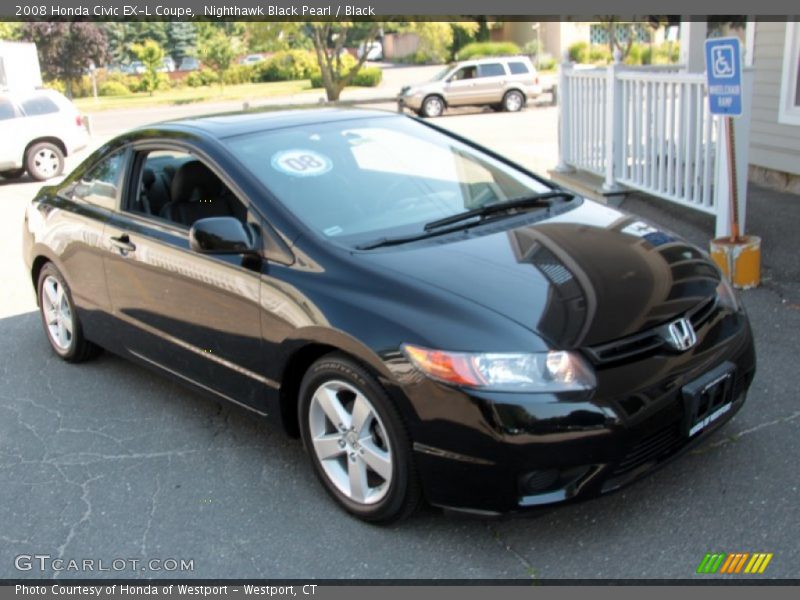 Nighthawk Black Pearl / Black 2008 Honda Civic EX-L Coupe