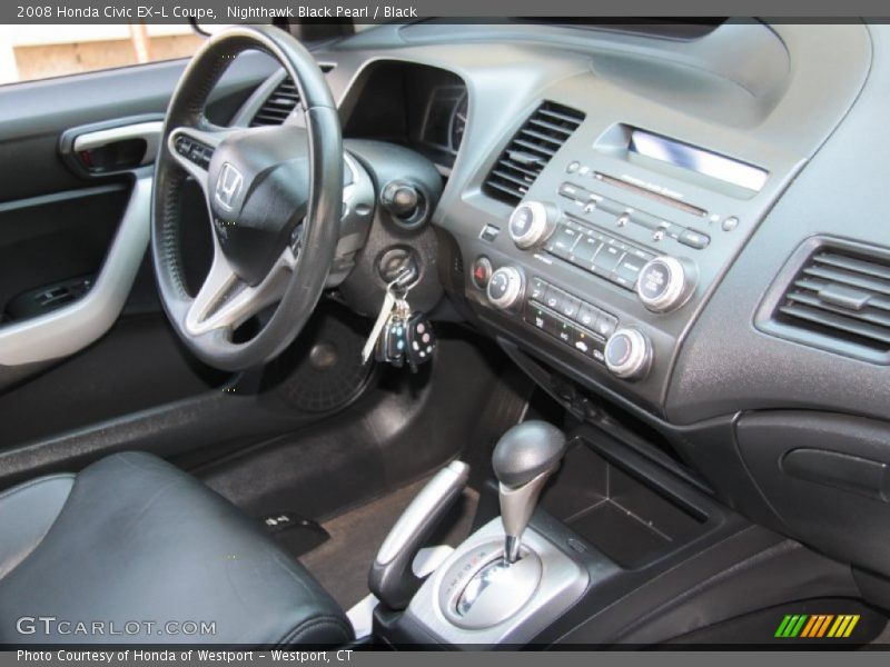Nighthawk Black Pearl / Black 2008 Honda Civic EX-L Coupe