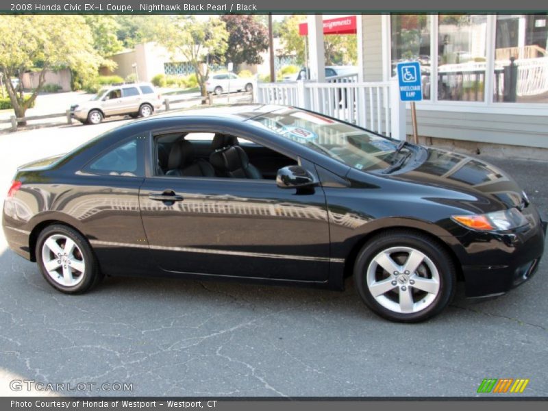 Nighthawk Black Pearl / Black 2008 Honda Civic EX-L Coupe