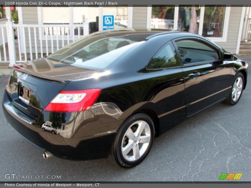 Nighthawk Black Pearl / Black 2008 Honda Civic EX-L Coupe