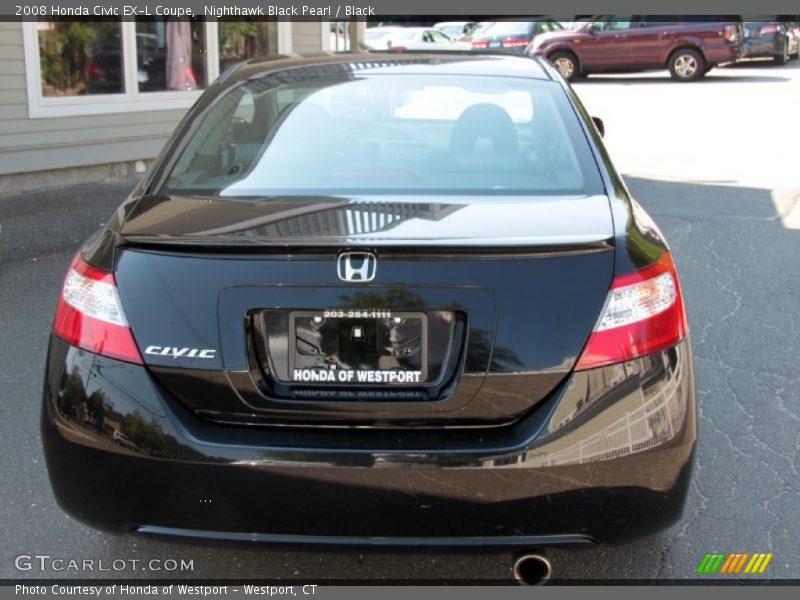 Nighthawk Black Pearl / Black 2008 Honda Civic EX-L Coupe