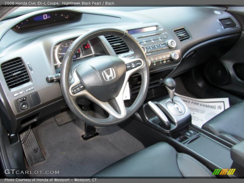 Nighthawk Black Pearl / Black 2008 Honda Civic EX-L Coupe