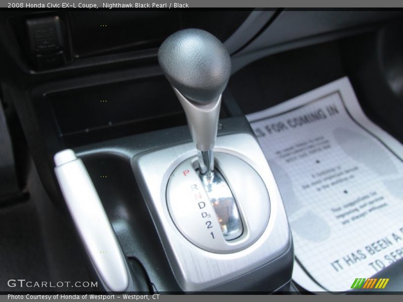 Nighthawk Black Pearl / Black 2008 Honda Civic EX-L Coupe
