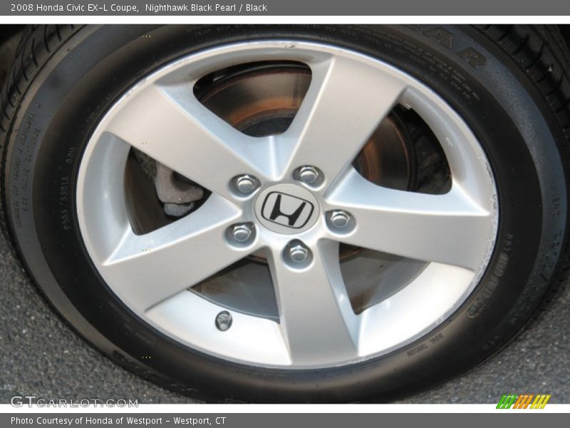 Nighthawk Black Pearl / Black 2008 Honda Civic EX-L Coupe