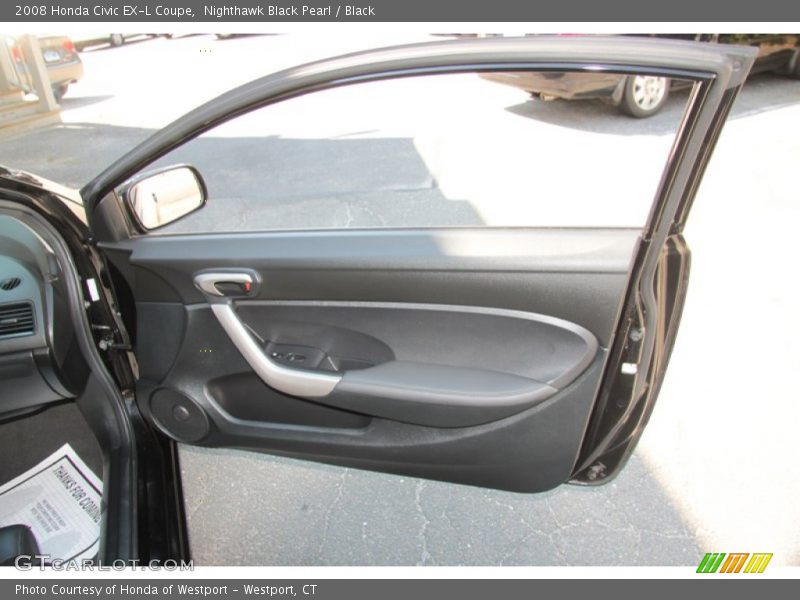 Nighthawk Black Pearl / Black 2008 Honda Civic EX-L Coupe