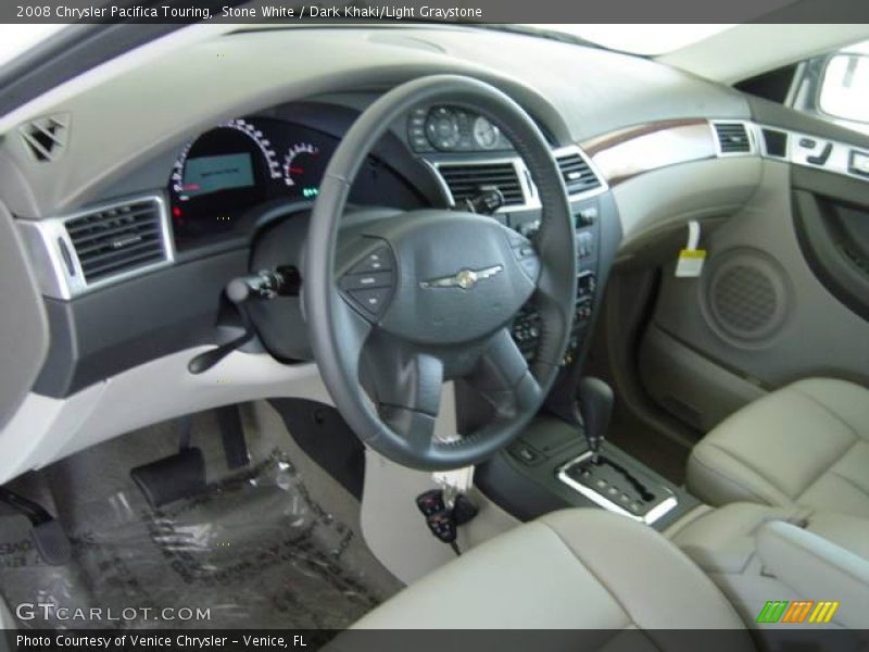 Stone White / Dark Khaki/Light Graystone 2008 Chrysler Pacifica Touring
