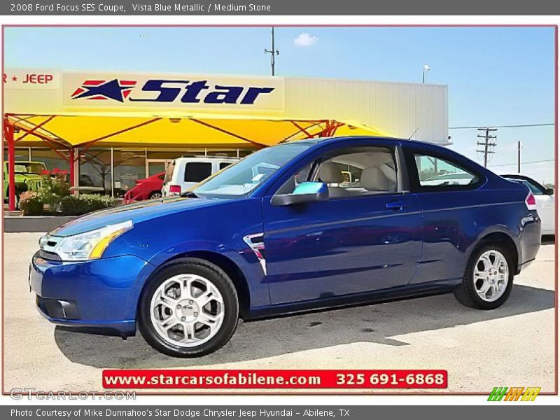 Vista Blue Metallic / Medium Stone 2008 Ford Focus SES Coupe