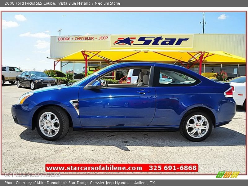 Vista Blue Metallic / Medium Stone 2008 Ford Focus SES Coupe